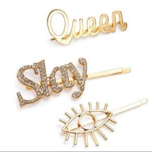 Thalia Sodi Gold-Tone 3-Pc. Set Queen, Slay & Eye Bobby Pins